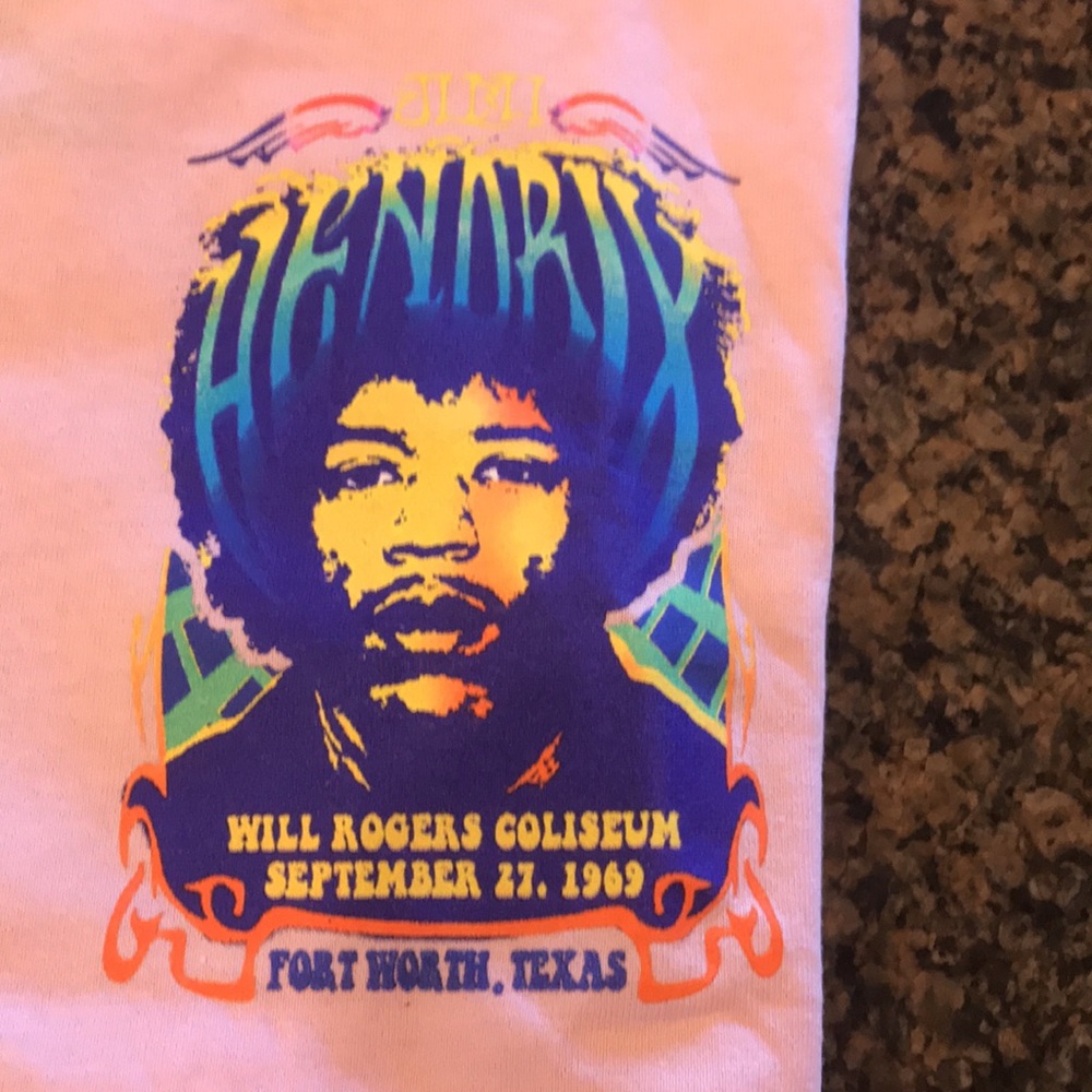 Jimi Hendrix short sleeve pink T-shirt